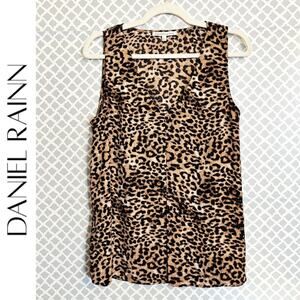 DANIEL RAINN Leopard Print Sleeveless Swing Tank, L